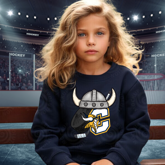 Cadillac Vikings Hockey YOUTH Crewneck Sweatshirt