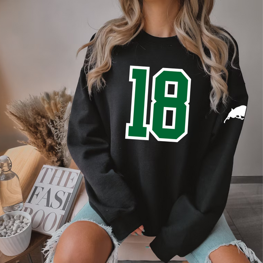 Pine River Bucks Varsity Number ADULT Crewneck Sweatshirt