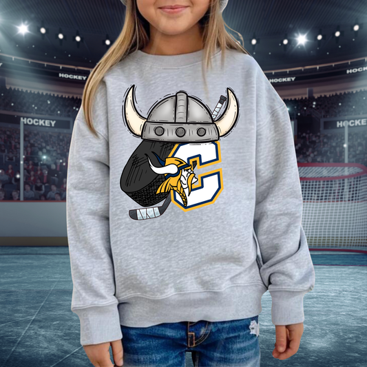 Cadillac Vikings Hockey YOUTH Crewneck Sweatshirt