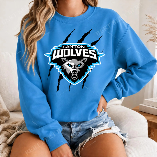 Canton Wolves Hockey UNISEX Crewneck Sweatshirt - BLUE