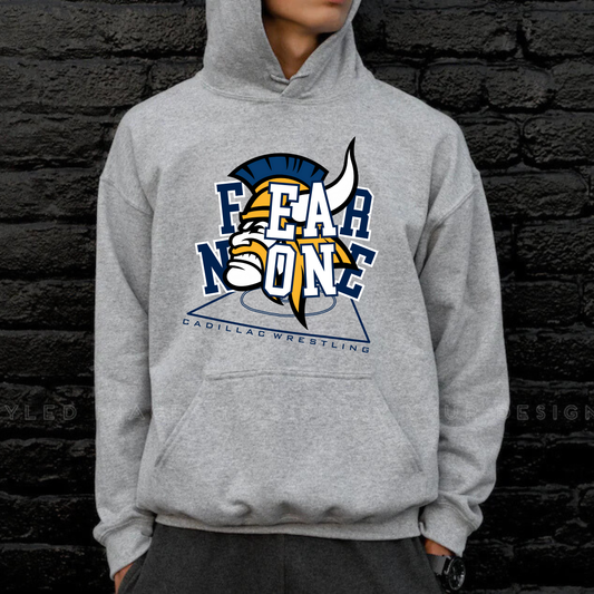 FEAR NONE Cadillac Vikings Wrestling Unisex YOUTH Hoodie