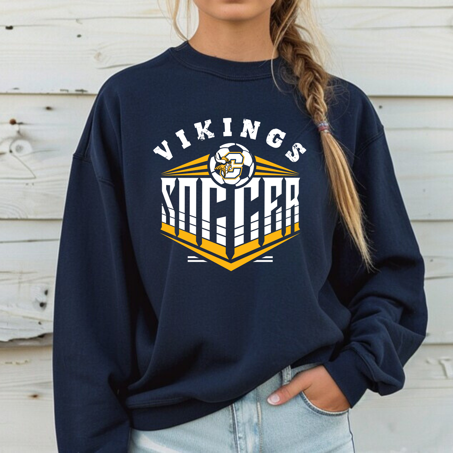 Cadillac Vikings Soccer ADULT Crewneck Sweatshirt