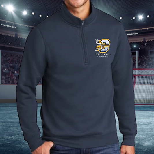 Cadillac Vikings Hockey ADULT 1/4-Zip Pullover Sweatshirt