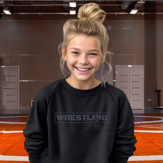 BLACKOUT Manton Rangers Wrestling YOUTH Crewneck Sweatshirt