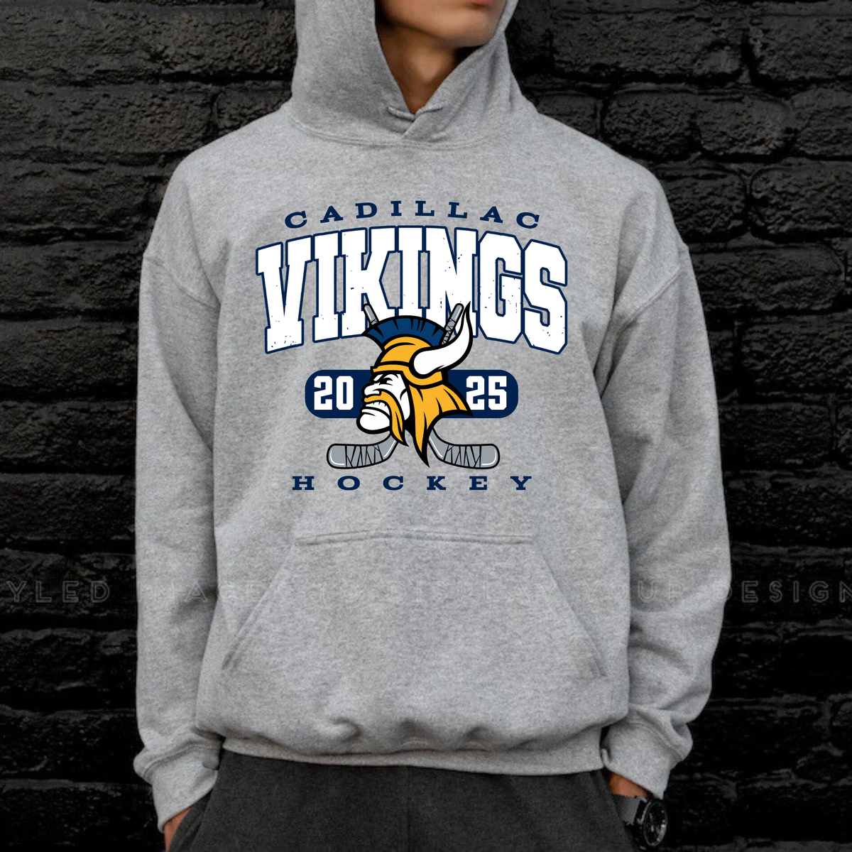 Cadillac Vikings Hockey Unisex YOUTH Hoodie