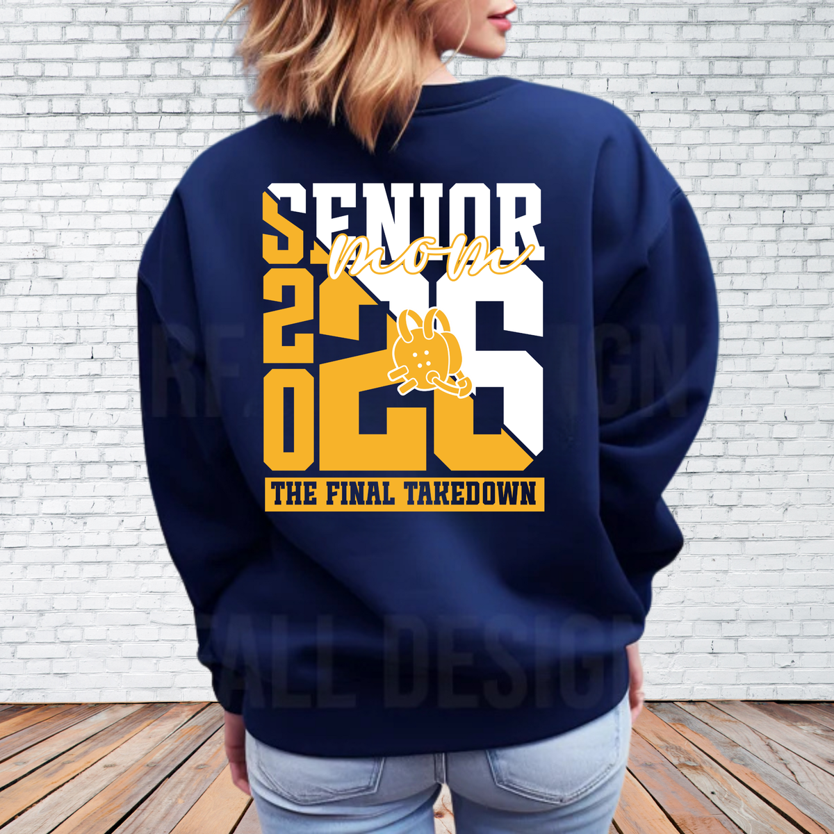 SENIOR Mom Cadillac Vikings Wrestling ADULT Unisex Crewneck Sweatshirt