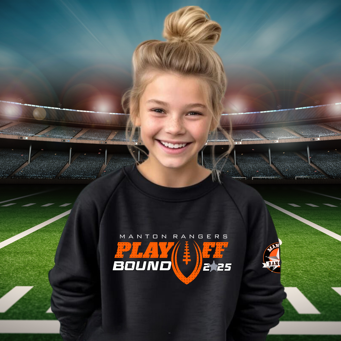 PLAYOFF BOUND 2025 Manton Rangers YOUTH Crewneck Sweatshirt