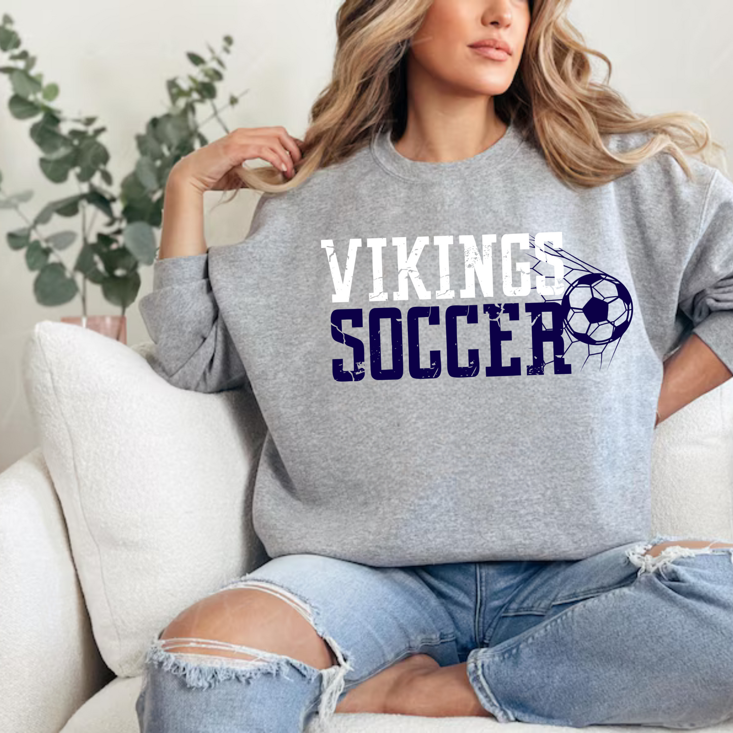 Cadillac Vikings Soccer ADULT Crewneck Sweatshirt