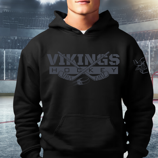 BLACKOUT Cadillac Vikings Hockey ADULT Hoodie