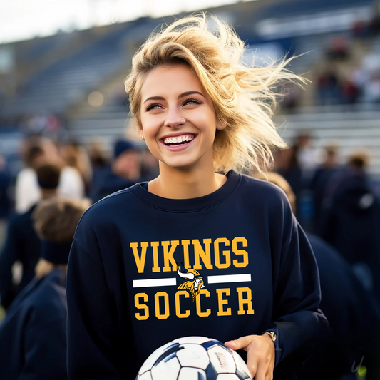 Cadillac Vikings Soccer ADULT Crewneck Sweatshirt