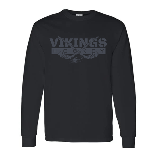 BLACKOUT Cadillac Vikings Hockey UNISEX Long-Sleeve T-Shirt
