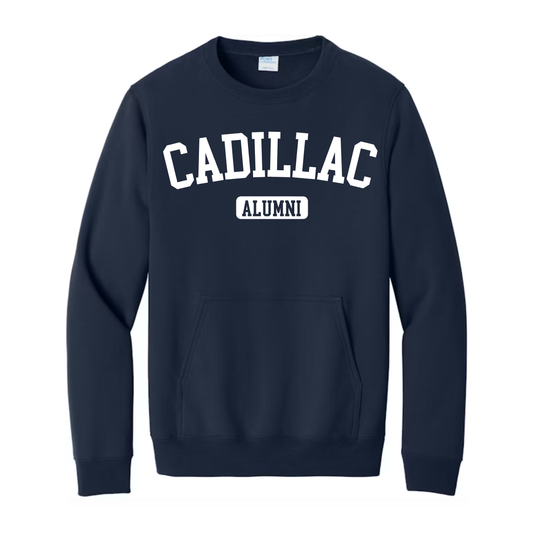 Cadillac Alumni ADULT Crewneck Sweatshirt w/ Front Pocket