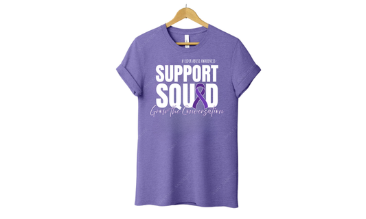 SUPPORT SQUAD - Elder Abuse Awareness T-Shirt (LIGHT PURPLE)