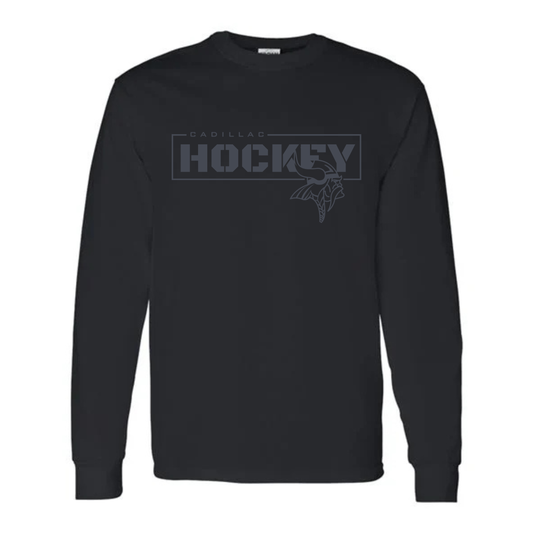BLACKOUT Cadillac Vikings Hockey UNISEX Long-Sleeve T-Shirt