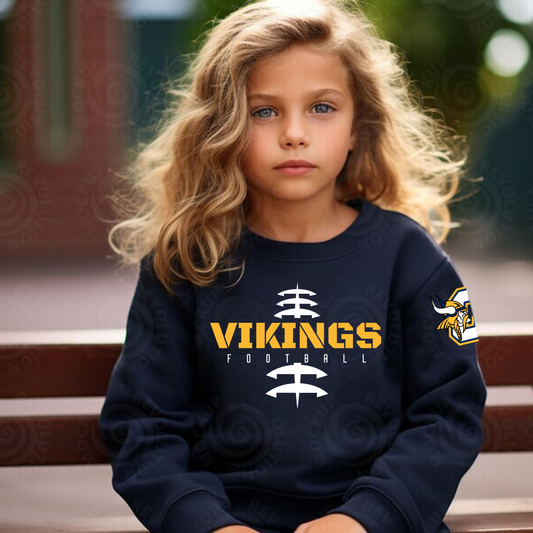 Cadillac Vikings Football YOUTH Unisex Crewneck Sweatshirt