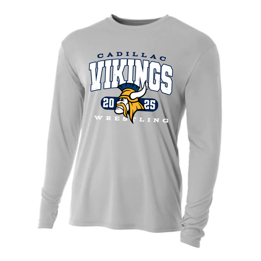 Cadillac Vikings Wrestling DRI-FIT Cooling Performance Long-Sleeve T-Shirt