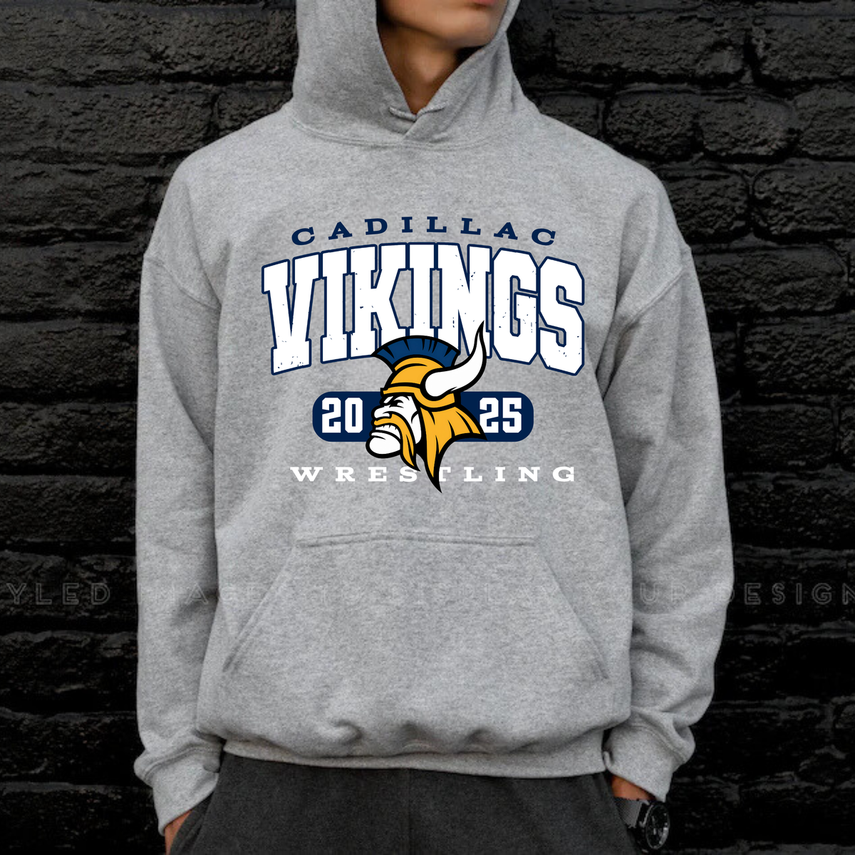 Cadillac Vikings Wrestling Unisex YOUTH Hoodie