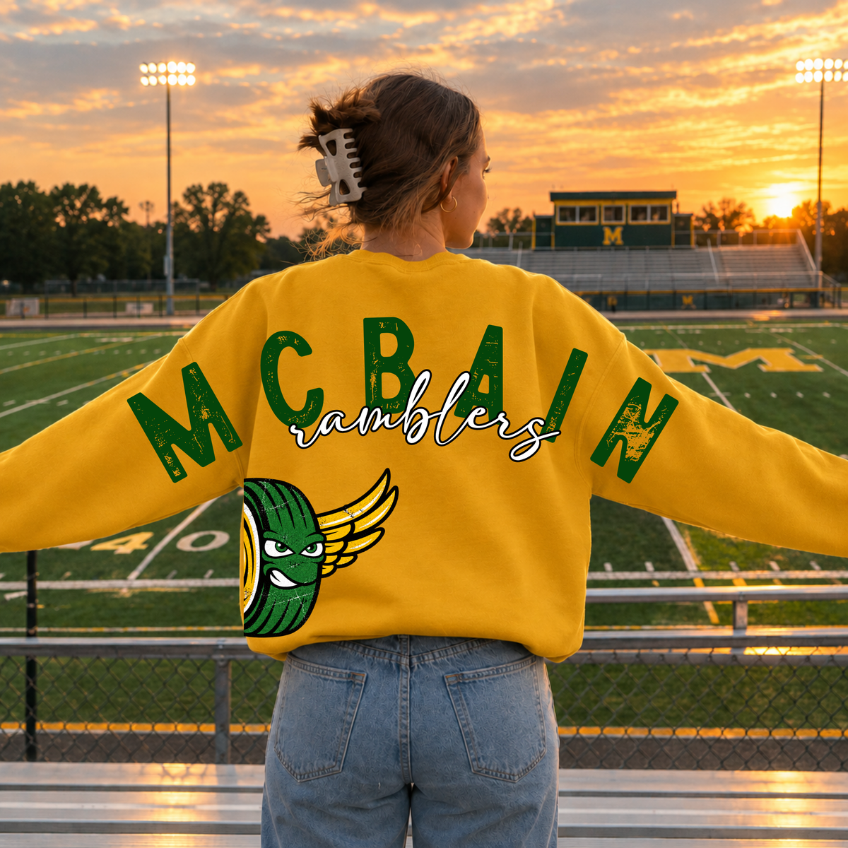 MCBAIN Ramblers Cross-Back UNISEX Crewneck Sweatshirt