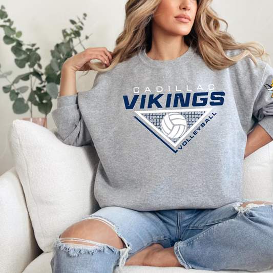 Cadillac Vikings Volleyball ADULT Unisex Crewneck Sweatshirt