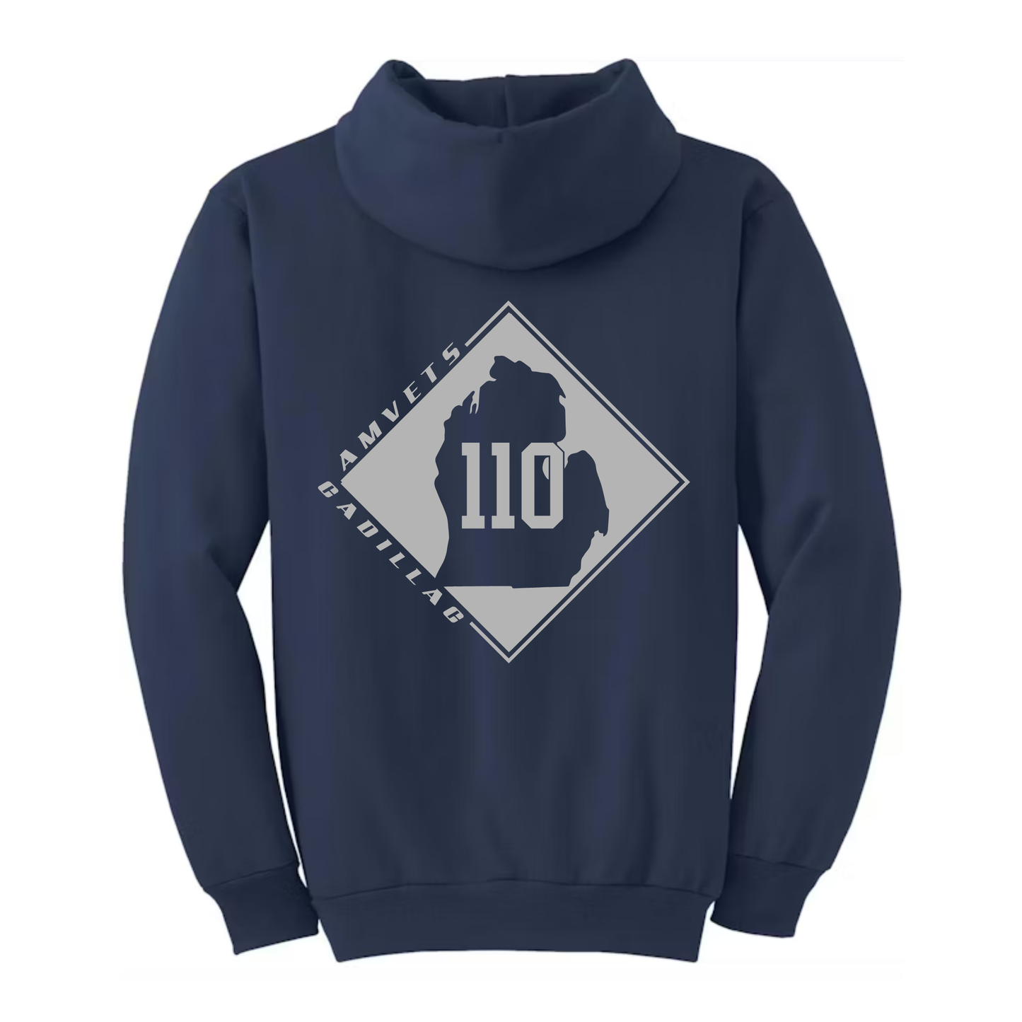 AMVETS Post #110 Hoodie (PC78H) - NAVY