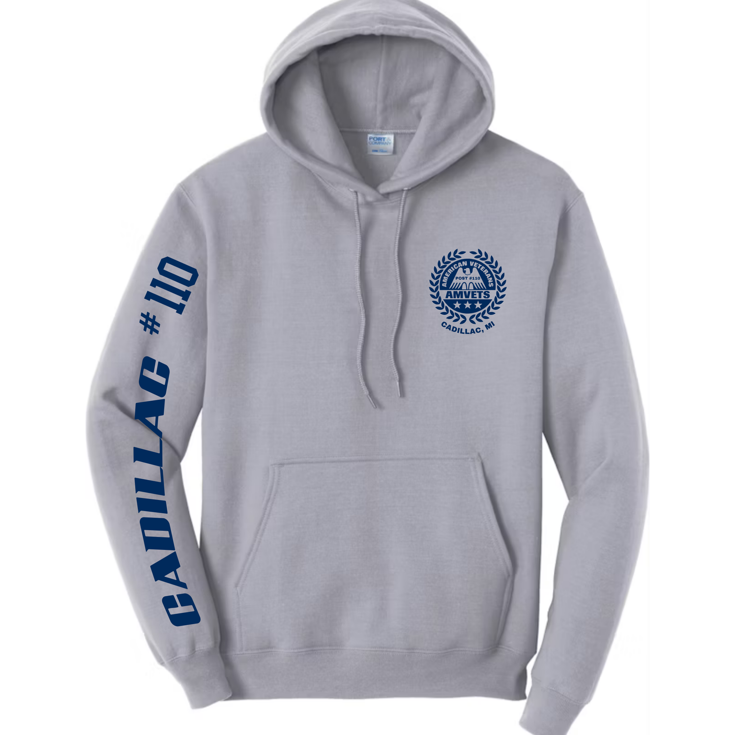 AMVETS Post #110 Hoodie (PC78H) - SILVER
