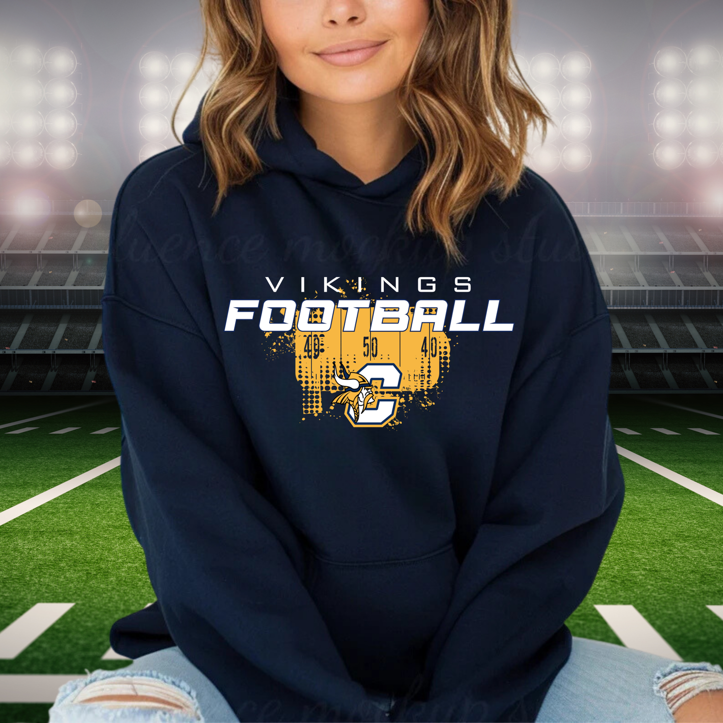 Cadillac Vikings Football UNISEX Hoodie - NAVY