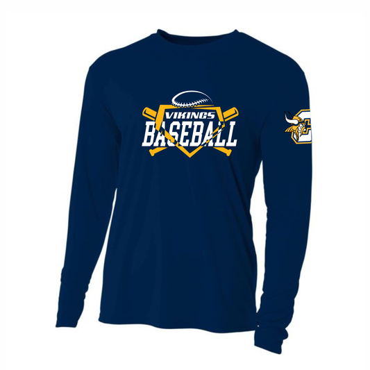 Long-Sleeve DRI-FIT Cadillac Vikings Baseball ADULT T-Shirt (Cooling Performance T-Shirt)