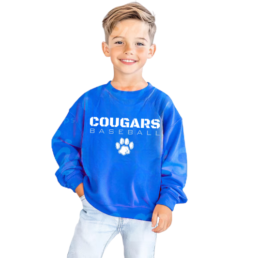 Great Lakes Cougars Baseball Unisex YOUTH Crewneck Sweatshirt