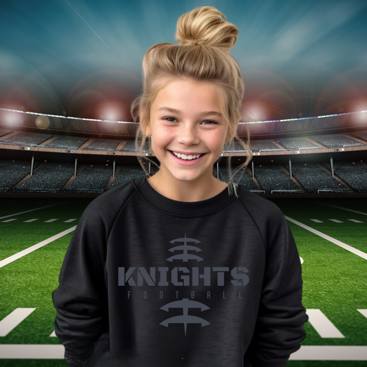 BLACKOUT Knights Junior Football YOUTH Crewneck Sweatshirt
