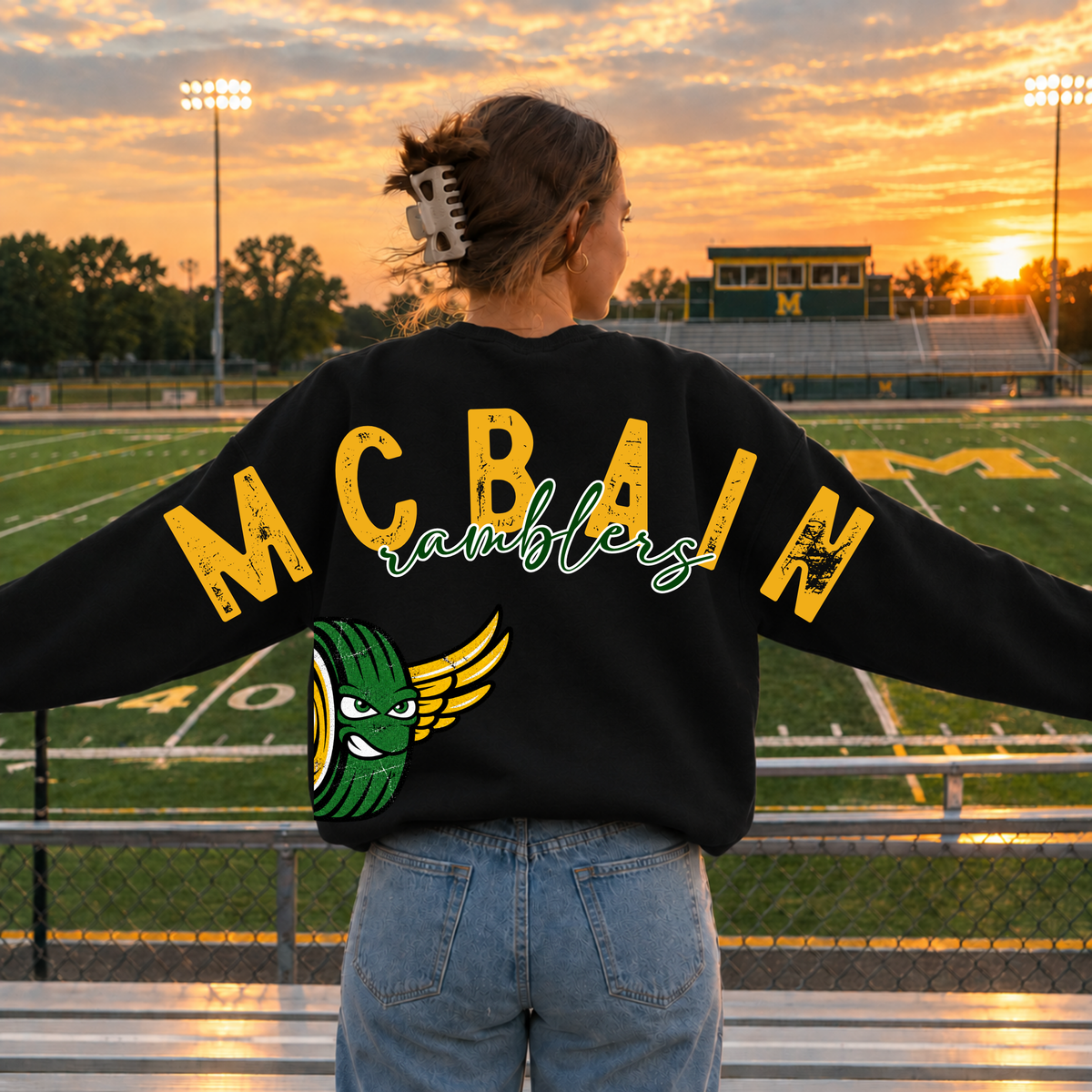 MCBAIN Ramblers Cross-Back UNISEX Crewneck Sweatshirt