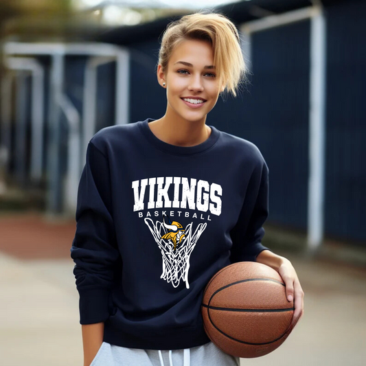 Cadillac Vikings Basketball ADULT Crewneck Sweatshirt