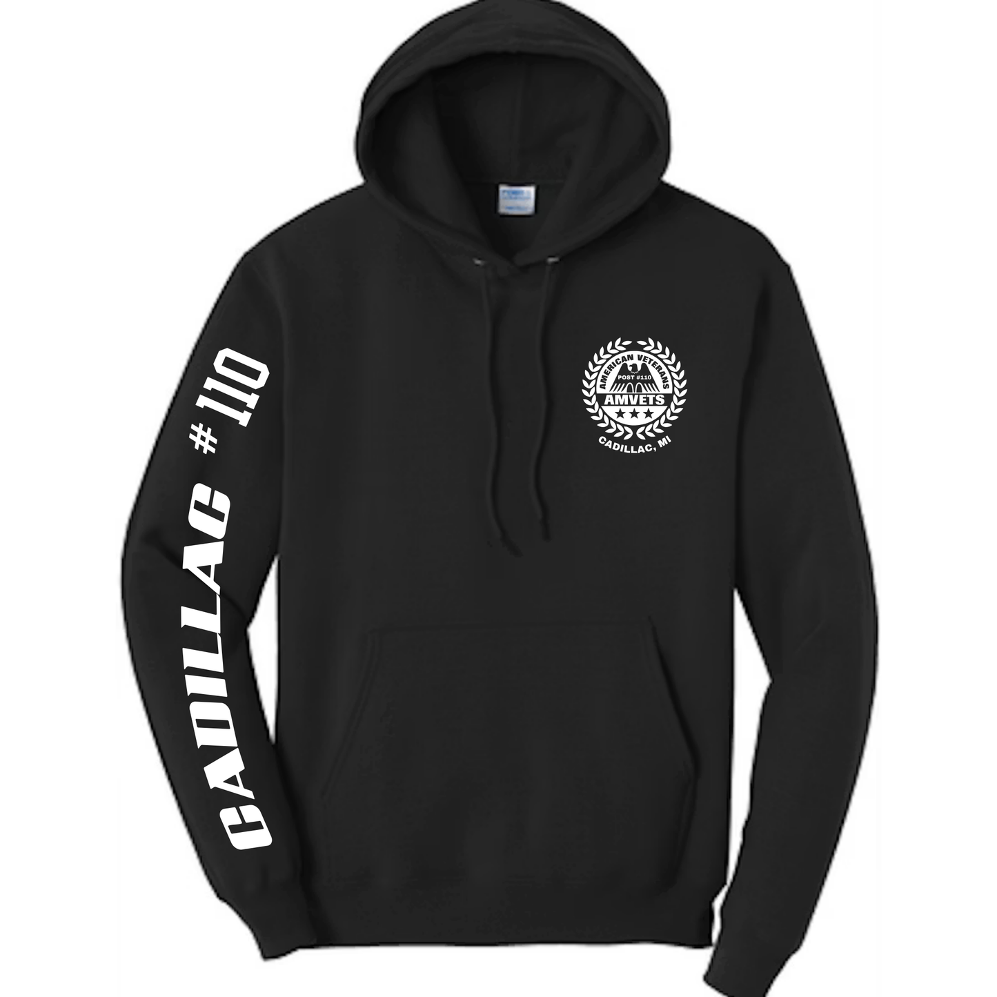AMVETS Post #110 Hoodie (PC78H) - BLACK