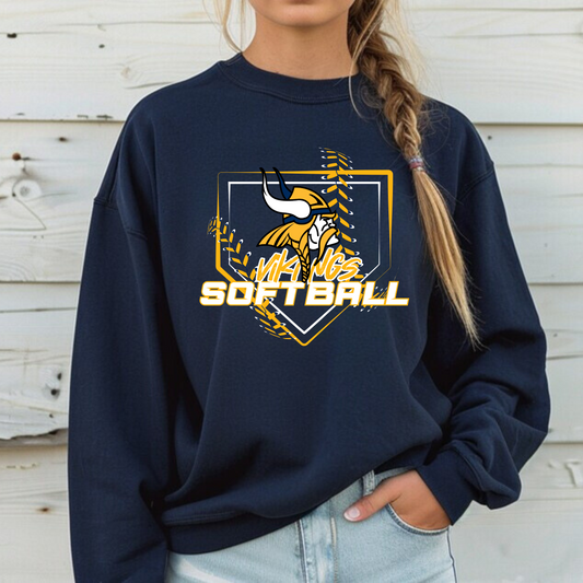 Cadillac Vikings Softball ADULT Crewneck Sweatshirt