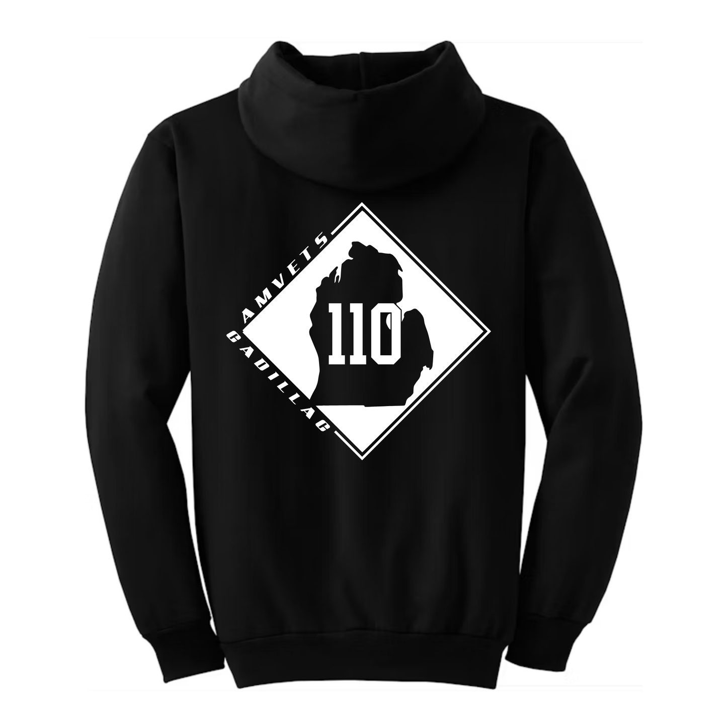 AMVETS Post #110 Hoodie (PC78H) - BLACK