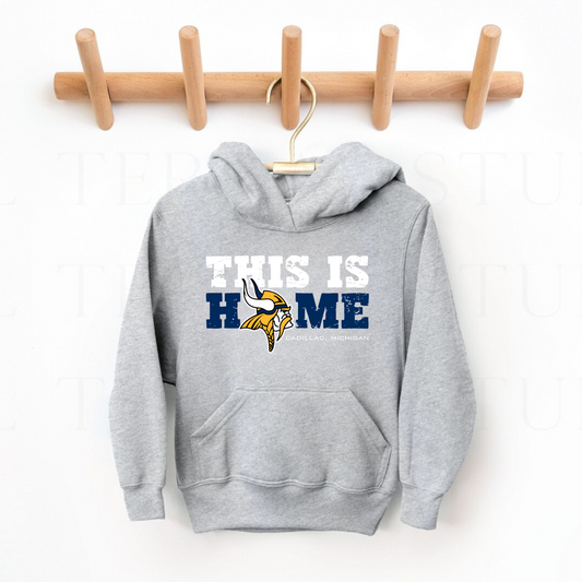 THIS IS HOME Cadillac Vikings Homecoming Unisex YOUTH Hoodie
