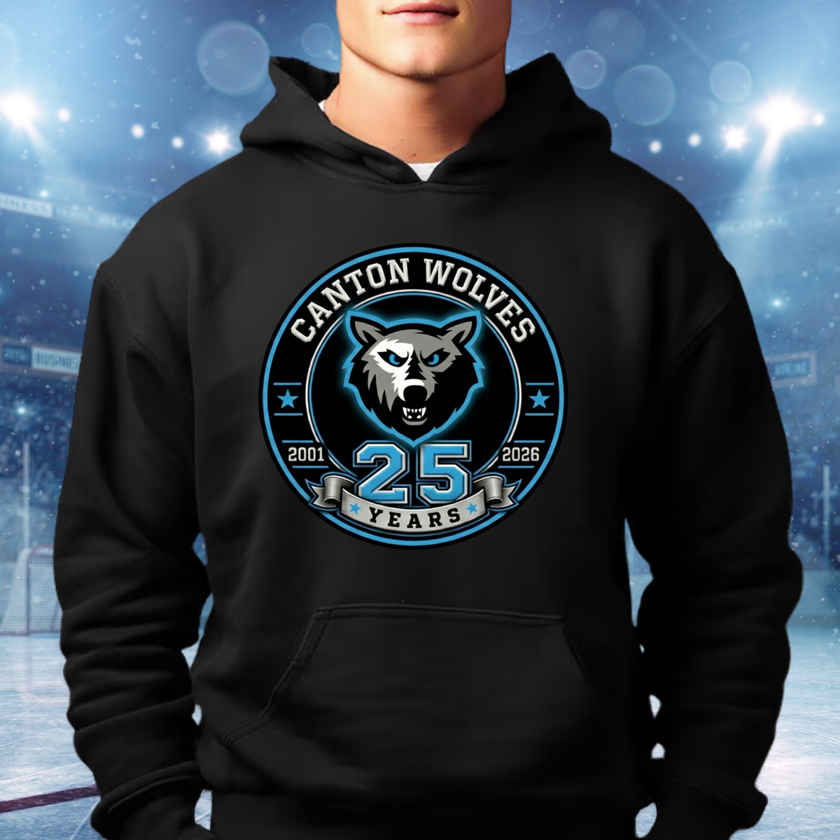 Canton Wolves Hockey UNISEX Hoodie - BLACK