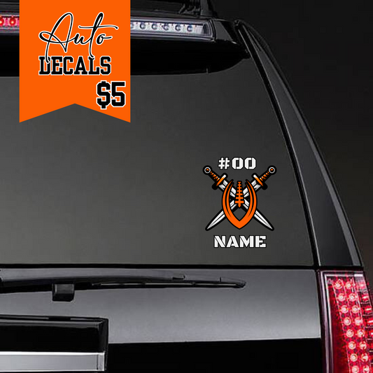 Personalized Knights Junior Football Auto Decal