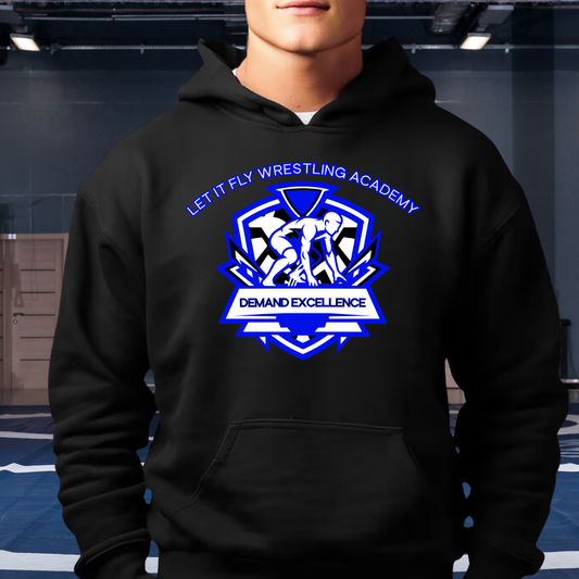 LET IT FLY Wrestling Academy Hoodie - BLACK