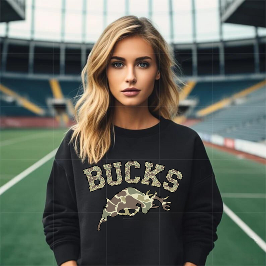 Pine River Bucks Camo Adult Crewneck Sweatshirt