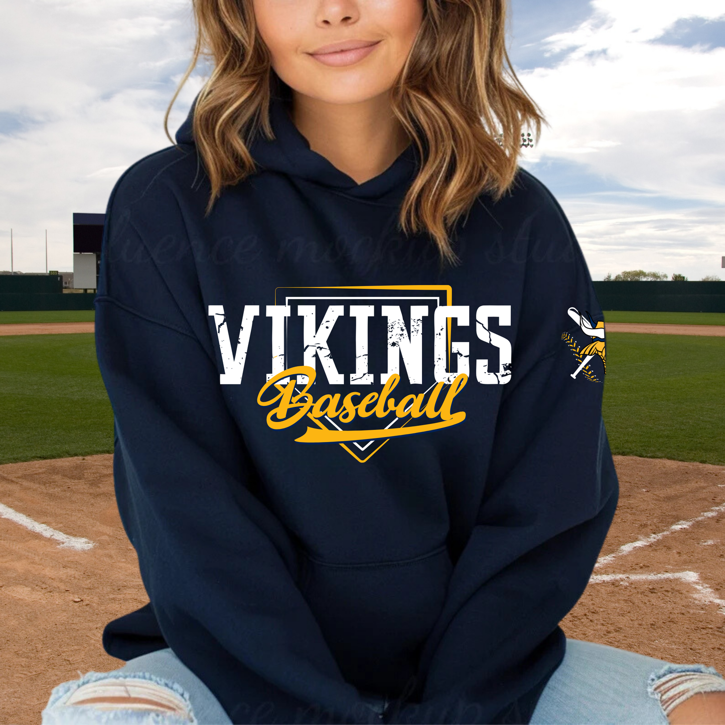 Cadillac Vikings Baseball ADULT Hoodie