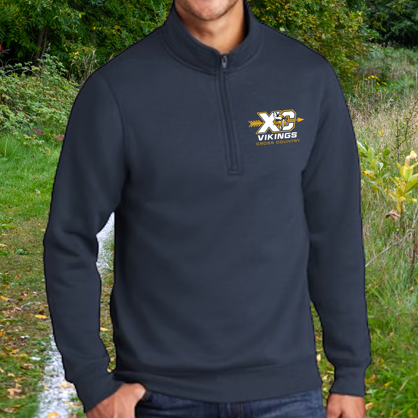 Cadillac Vikings Cross Country ADULT 1/4-Zip Pullover Sweatshirt