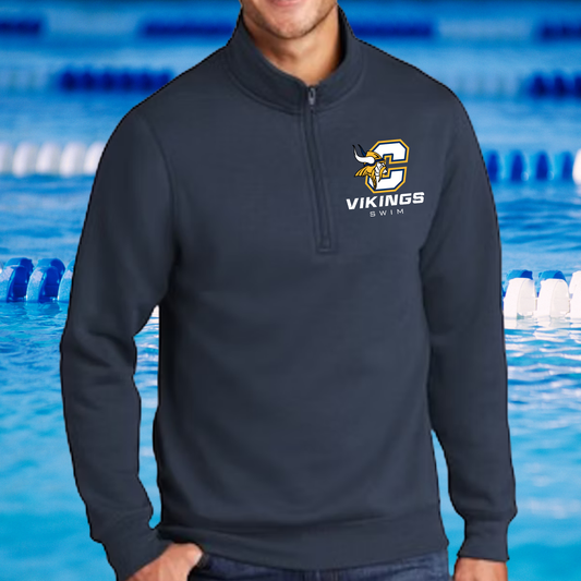 Cadillac Vikings Swim ADULT 1/4-Zip Pullover Sweatshirt