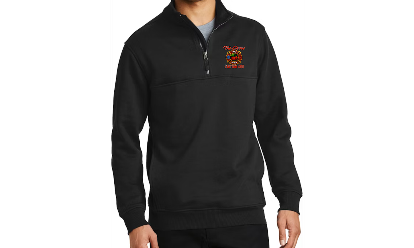 Cherry Grove Fire Department CORNERSTONE Half Zip Pullover - BLACK