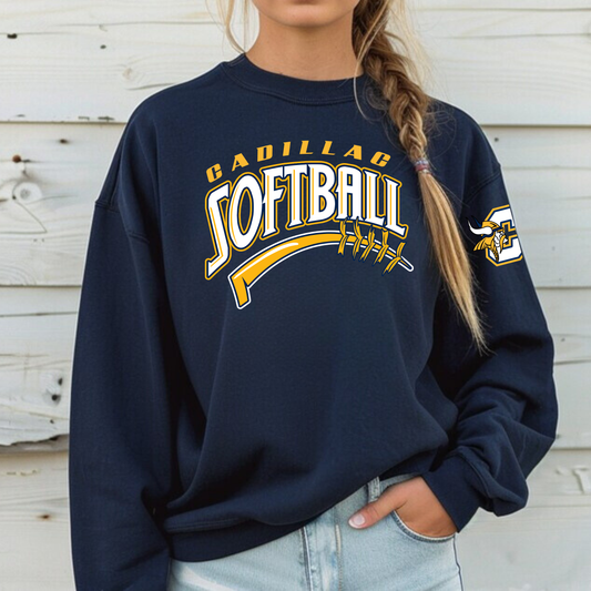 Cadillac Vikings Softball ADULT Crewneck Sweatshirt