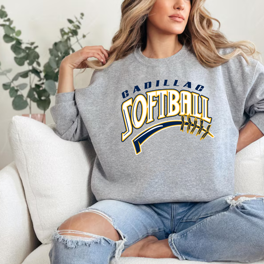 Cadillac Vikings Softball ADULT Crewneck Sweatshirt