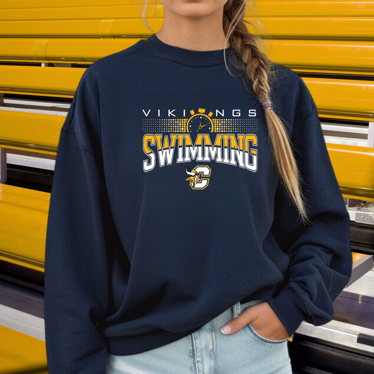 Cadillac Vikings Swim UNISEX Crewneck Sweatshirt