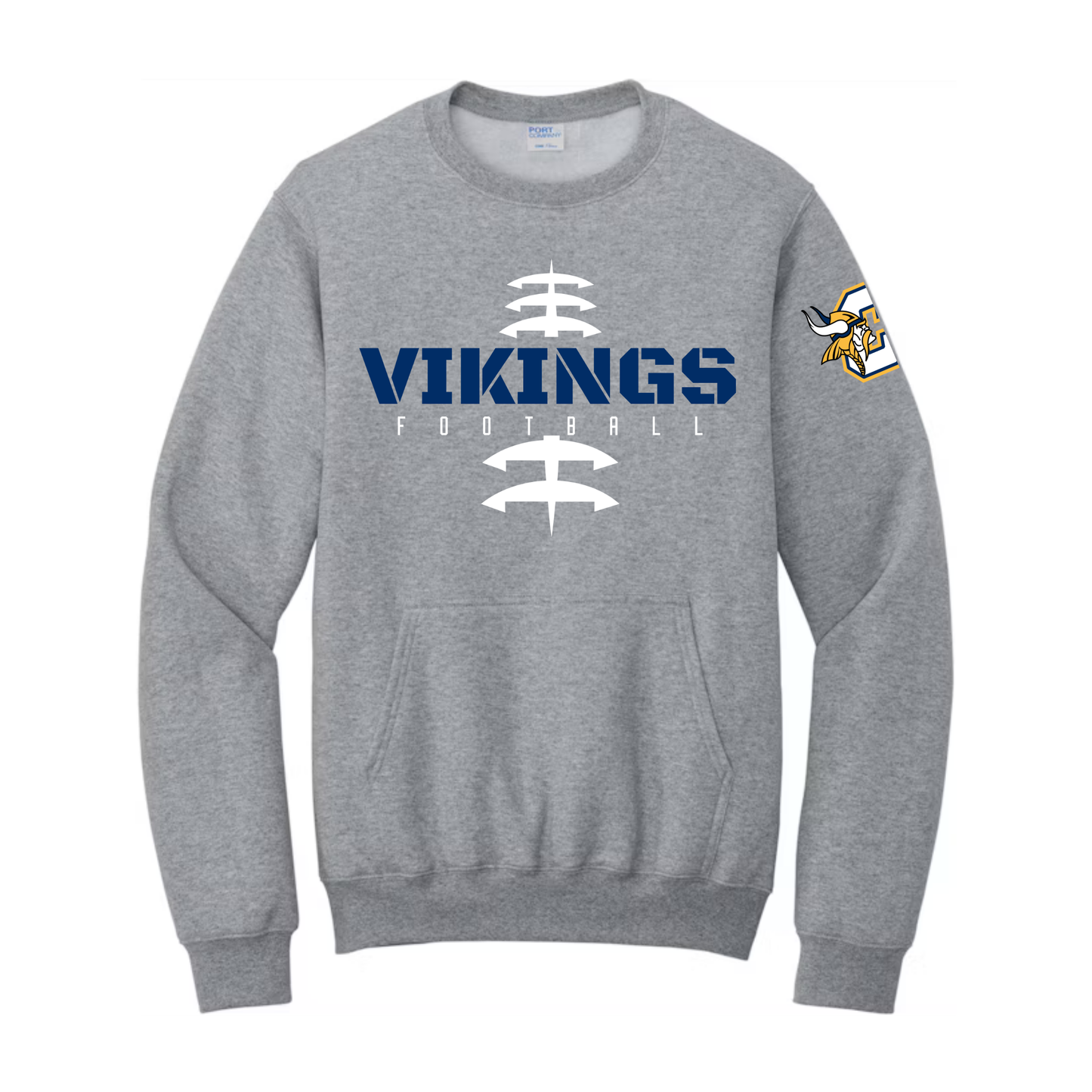 Cadillac Vikings Football ADULT Crewneck Sweatshirt w/ Front Pocket