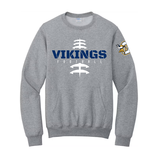 Cadillac Vikings Football ADULT Crewneck Sweatshirt w/ Front Pocket