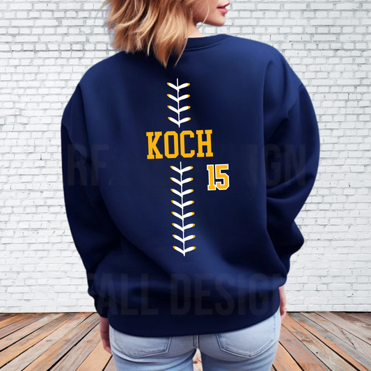 Name & Number ADD ON - Design added to back of any Hoodie/T-Shirt/Sweatshirt