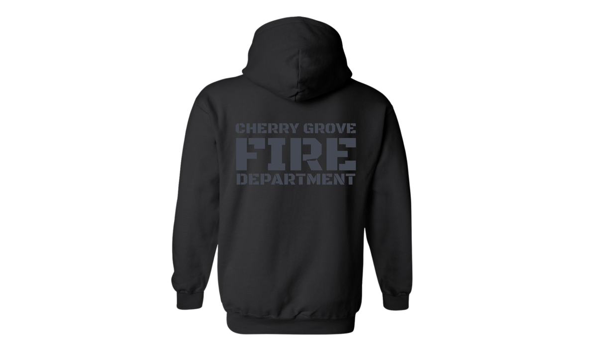 BLACKOUT EDITION Cherry Grove Fire Department Hoodie - BLACK